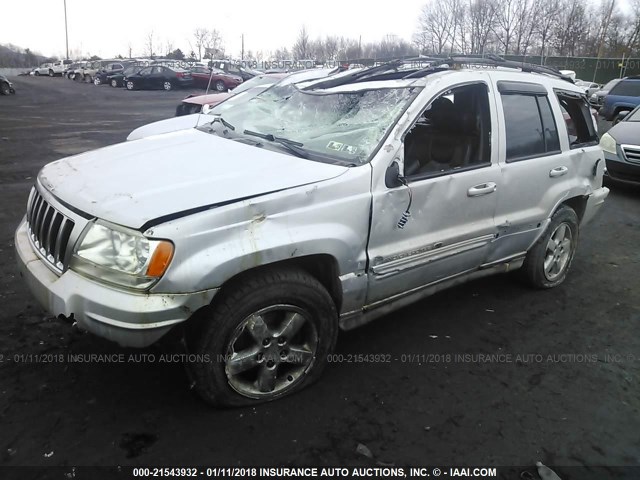 1J8GW68J44C189102 - 2004 JEEP GRAND CHEROKEE OVERLAND GRAY photo 2