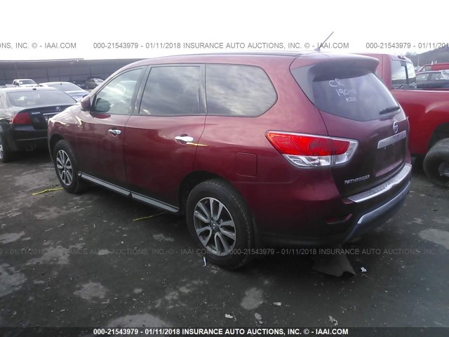 5N1AR2MN9DC654510 - 2013 NISSAN PATHFINDER S/SV/SL/PLATINUM 栗色 照片 3