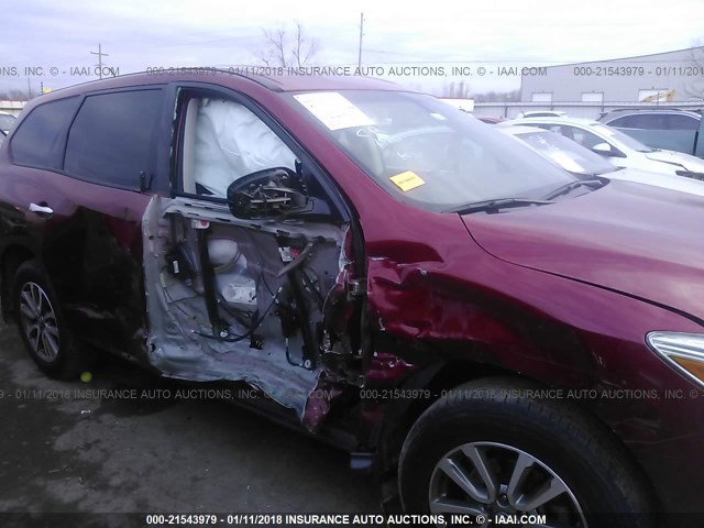 5N1AR2MN9DC654510 - 2013 NISSAN PATHFINDER S/SV/SL/PLATINUM MAROON photo 6