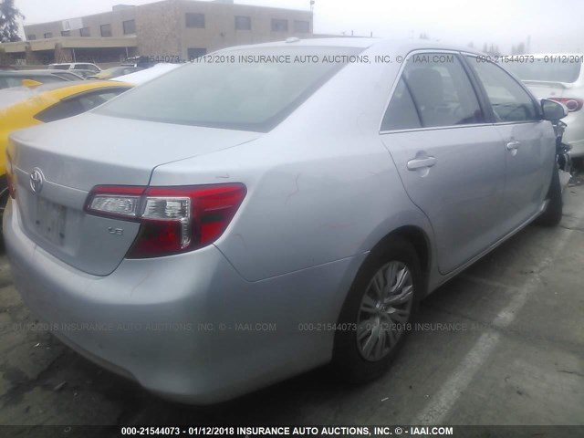 4T4BF1FK9ER373903 - 2014 TOYOTA CAMRY L/SE/LE/XLE SILVER photo 4
