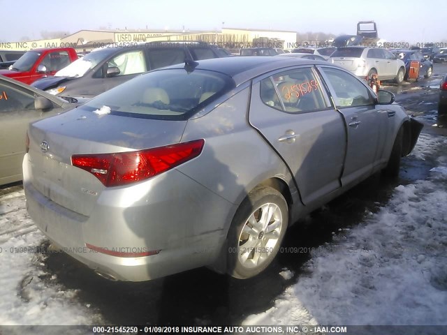 KNAGN4A76B5083908 - 2011 KIA OPTIMA EX/SX SILVER photo 4