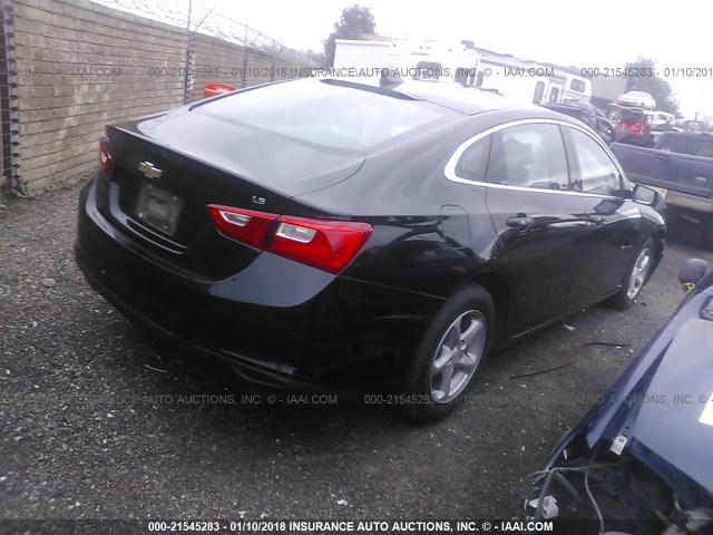 1G1ZB5ST2GF179762 - 2016 CHEVROLET MALIBU LS შავი ფოტო 4