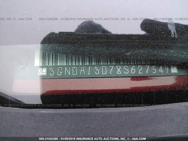 3GNDA13D78S627549 - 2008 CHEVROLET HHR LS MAROON photo 9