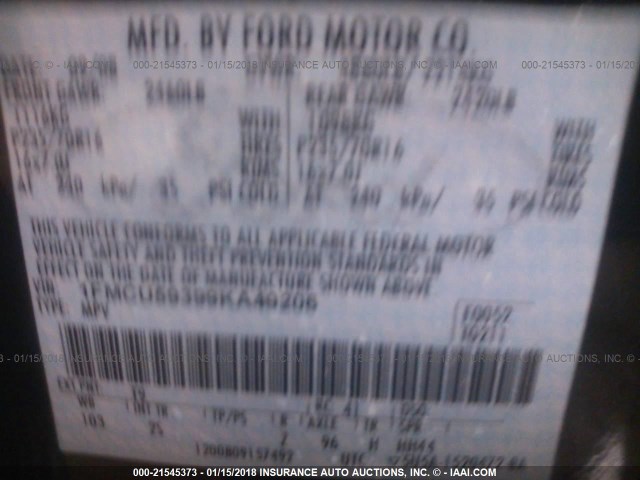 1FMCU59399KA49206 - 2009 FORD ESCAPE HYBRID GRAY photo 9