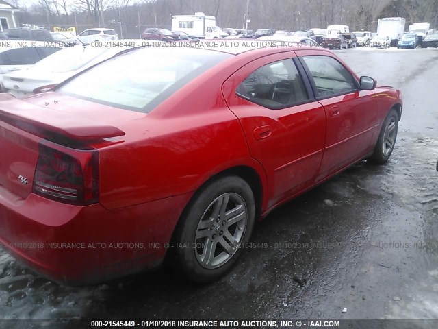 2B3KA53H07H613912 - 2007 DODGE CHARGER R/T RED photo 4