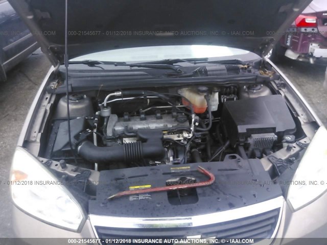 1G1ZS58F57F274673 - 2007 CHEVROLET MALIBU LS ყავისფერი ფოტო 10