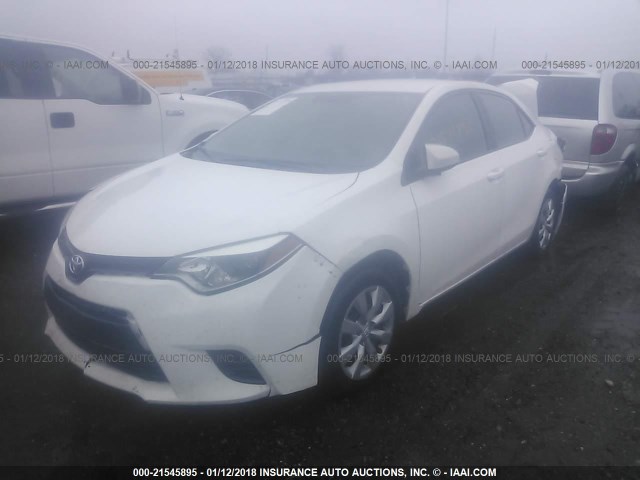 5YFBURHE1FP225706 - 2015 TOYOTA COROLLA L/LE/LE PLS/PRM/S/S PLS WHITE photo 2