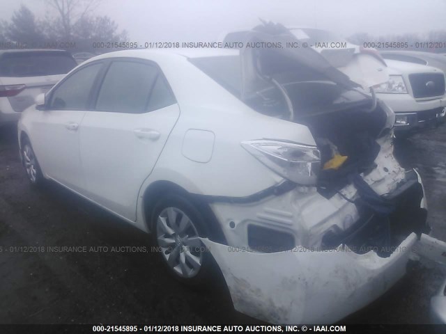 5YFBURHE1FP225706 - 2015 TOYOTA COROLLA L/LE/LE PLS/PRM/S/S PLS WHITE photo 3