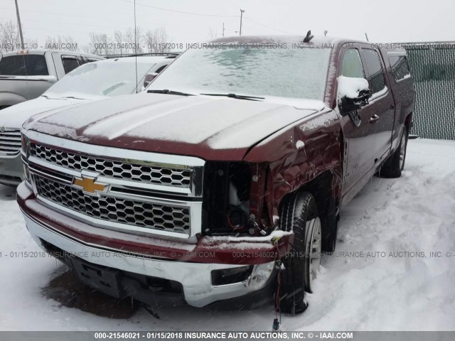 3GCUKREC9FG385341 - 2015 CHEVROLET SILVERADO K1500 LT MAROON photo 2