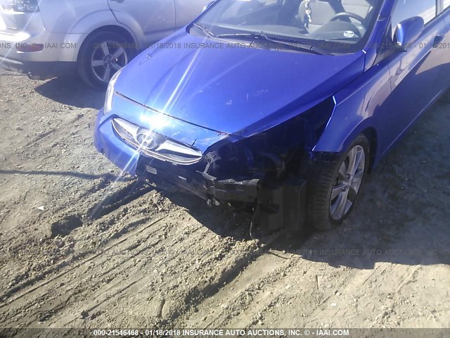 KMHCU4AE3EU620467 - 2014 HYUNDAI ACCENT GLS/SE BLUE photo 6