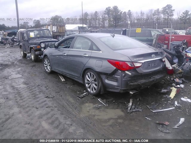 5NPEC4AC4DH687411 - 2013 HYUNDAI SONATA SE/LIMITED GRAY photo 3