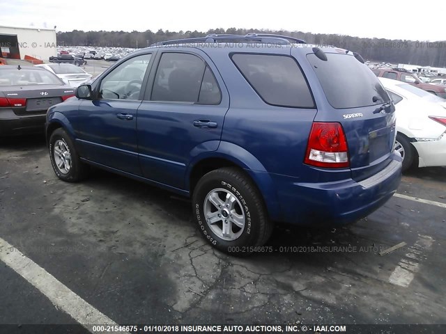 KNDJD733835130493 - 2003 KIA SORENTO EX/LX BLUE photo 3