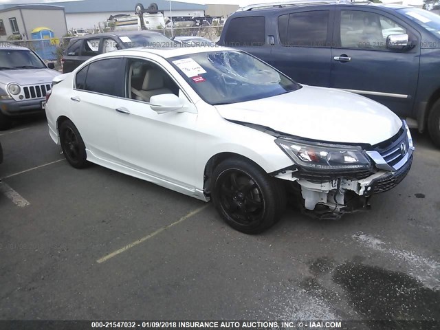 1HGCR2F84EA087514 - 2014 HONDA ACCORD EXL WHITE photo 1