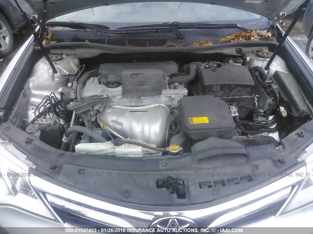 4T4BF1FK5CR255196 - 2012 TOYOTA CAMRY SE/LE/XLE SILVER photo 10