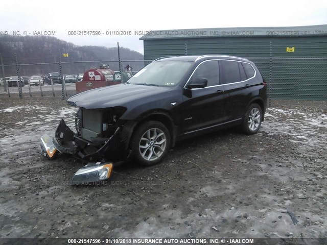 5UXWX7C59EL983674 - 2014 BMW X3 XDRIVE35I BLACK photo 2