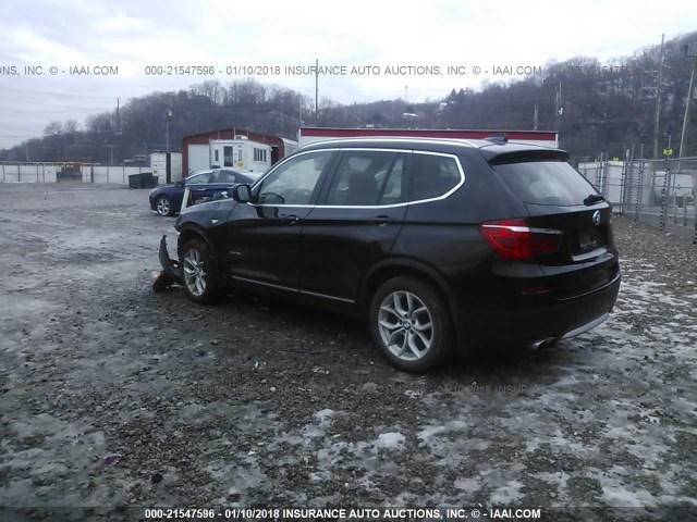 5UXWX7C59EL983674 - 2014 BMW X3 XDRIVE35I BLACK photo 3