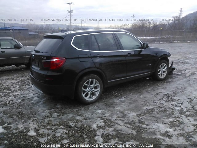 5UXWX7C59EL983674 - 2014 BMW X3 XDRIVE35I BLACK photo 4