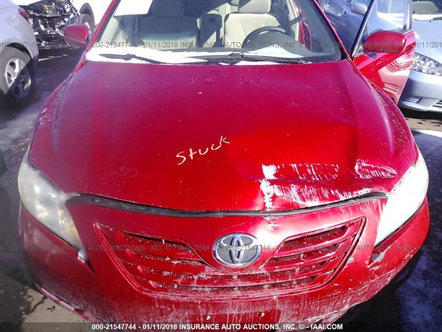 4T1BE46K07U049434 - 2007 TOYOTA CAMRY NEW GENERAT CE/LE/XLE/SE RED photo 10