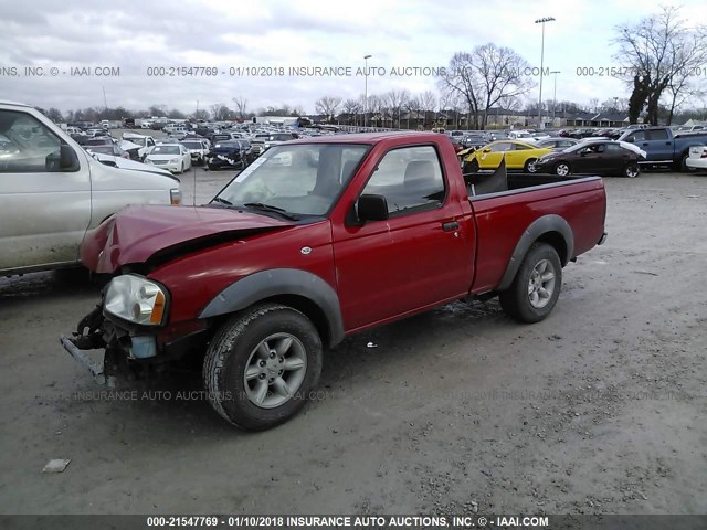 1N6DD21S31C311811 - 2001 NISSAN FRONTIER XE RED photo 2