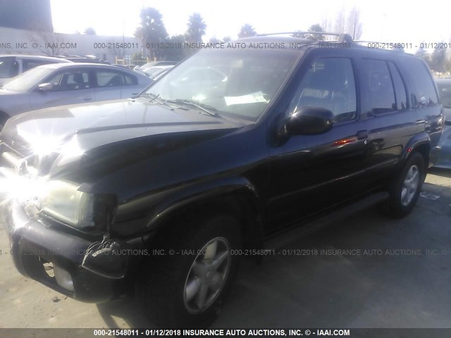 JN8DR09Y21W590933 - 2001 NISSAN PATHFINDER LE/SE/XE BLACK photo 2