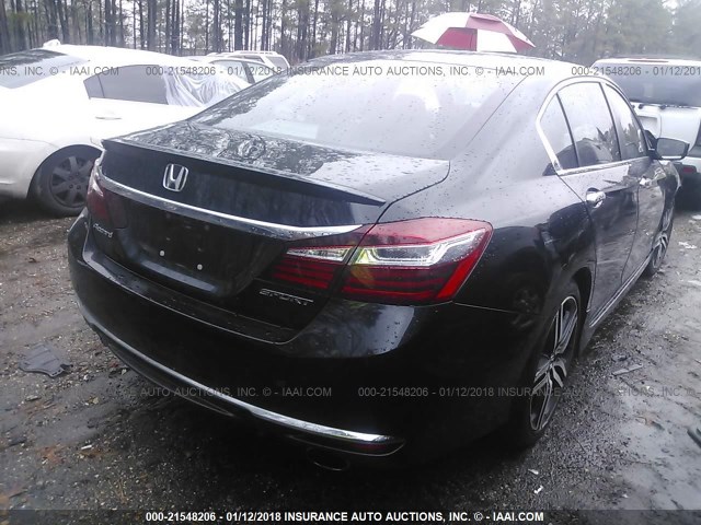 1HGCR2F68GA245743 - 2016 HONDA ACCORD SPORT 黑色 照片 4
