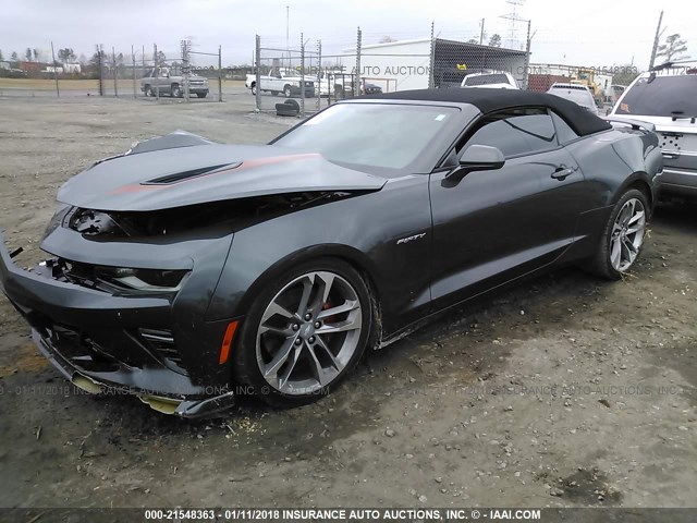 1G1FH3D71H0158136 - 2017 CHEVROLET CAMARO SS GRAY photo 2