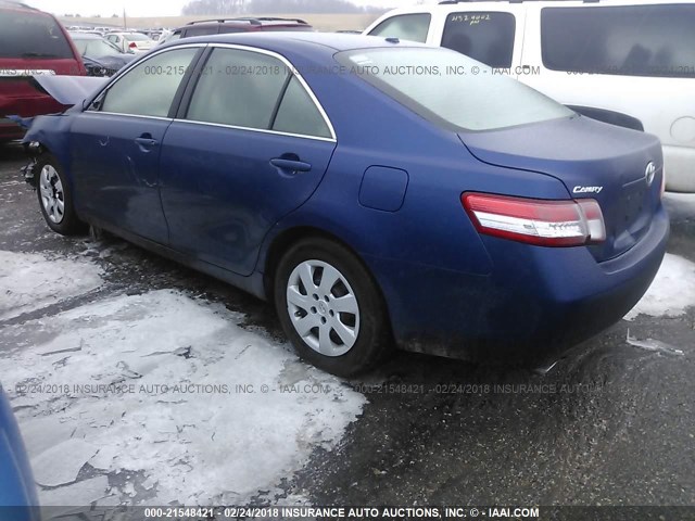 4T1BK3EK6BU627646 - 2011 TOYOTA CAMRY SE/LE/XLE 蓝色 照片 3
