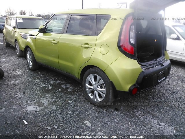 KNDJP3A54G7861047 - 2016 KIA SOUL + GREEN photo 3