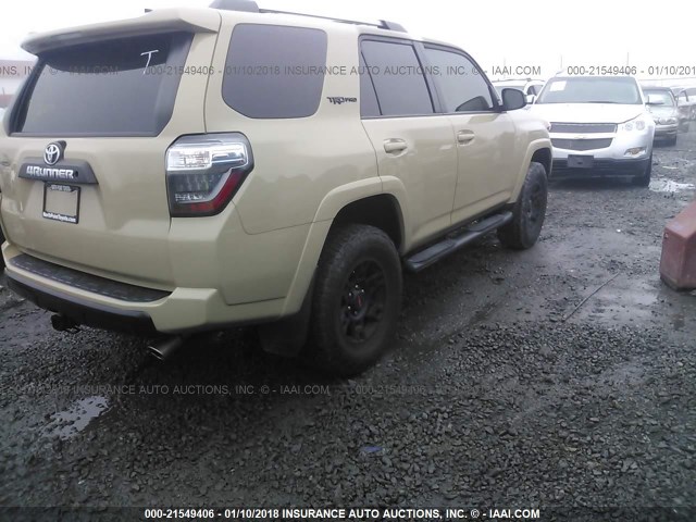 JTEBU5JR4G5287861 - 2016 TOYOTA 4RUNNER SR5 PREM/LTDL/TRAIL/TRD TAN photo 4