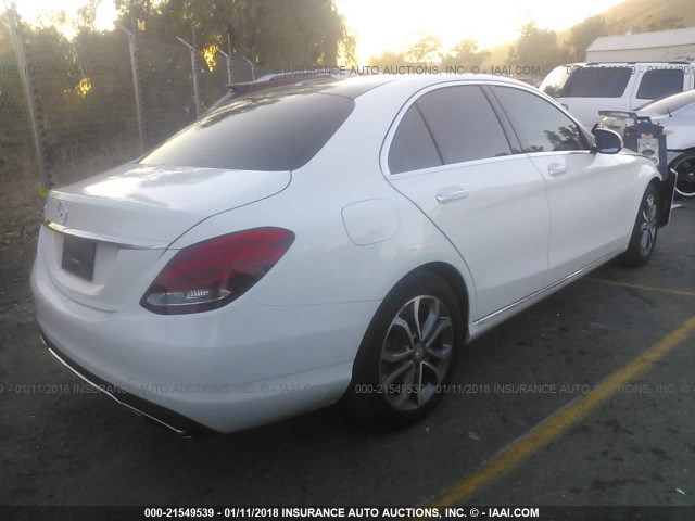 55SWF4JB1GU165260 - 2016 MERCEDES-BENZ C 300 WHITE photo 4