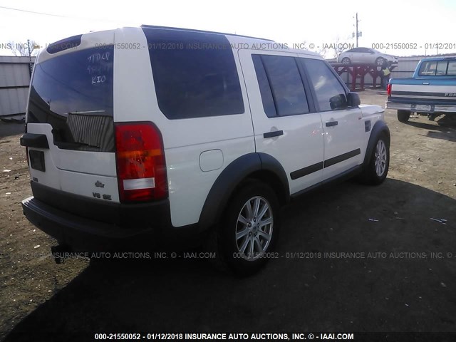 SALAE25447A441057 - 2007 LAND ROVER LR3 SE WHITE photo 4