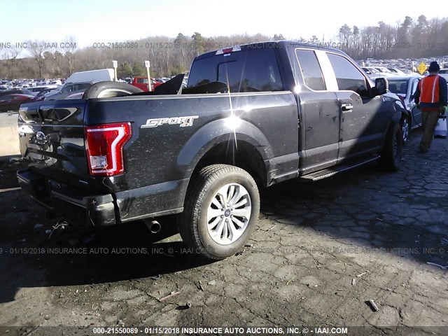 1FTFX1EF1GFC36592 - 2016 FORD F150 SUPER CAB BLACK photo 4