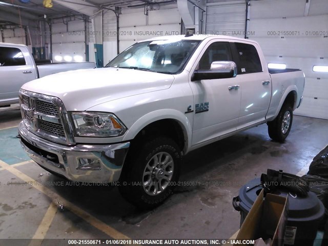 3C6UR5FL4GG368135 - 2016 RAM 2500 LARAMIE WHITE photo 2