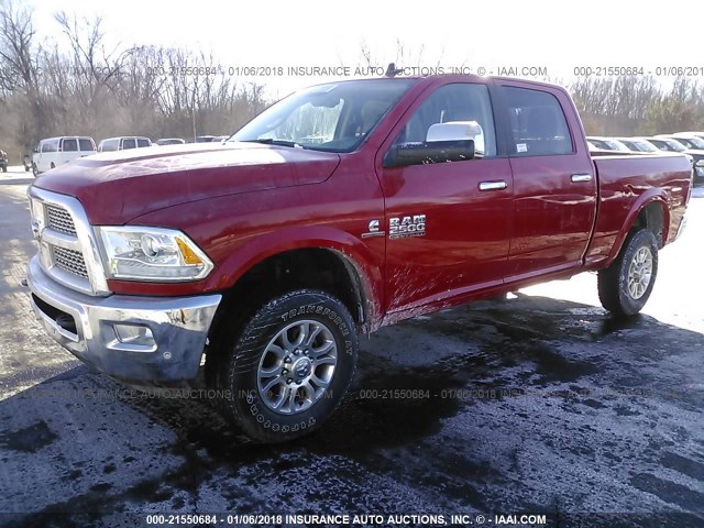 3C6UR5FL0HG704171 - 2017 RAM 2500 LARAMIE RED photo 2