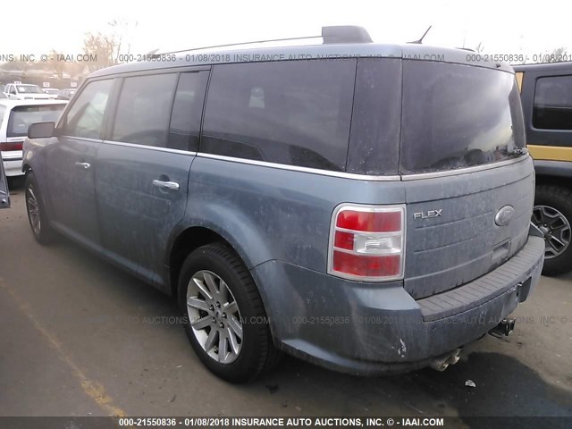 2FMHK6CC1ABA38645 - 2010 FORD FLEX SEL BLUE photo 3