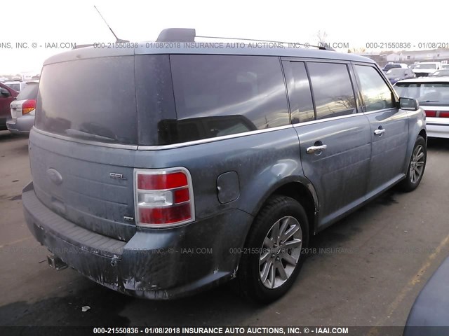 2FMHK6CC1ABA38645 - 2010 FORD FLEX SEL BLUE photo 4