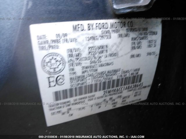 2FMHK6CC1ABA38645 - 2010 FORD FLEX SEL Կապույտ լուսանկար 9