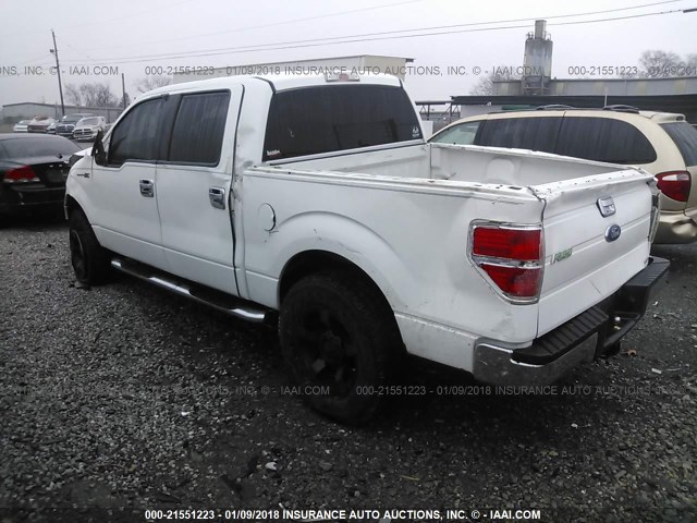 1FTFW1EF9DFC06206 - 2013 FORD F150 SUPERCREW WHITE photo 3