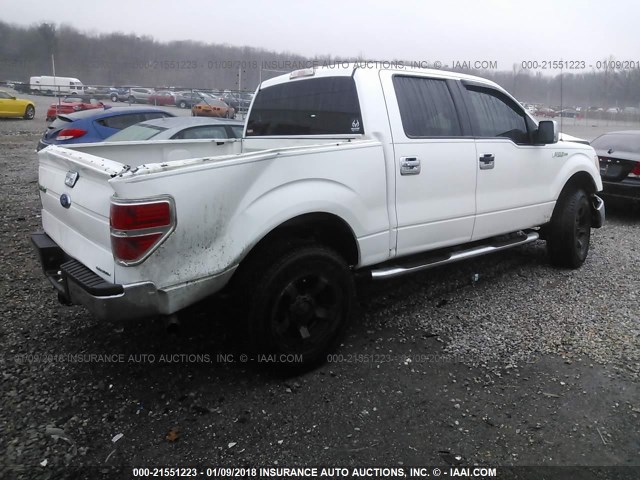 1FTFW1EF9DFC06206 - 2013 FORD F150 SUPERCREW WHITE photo 4