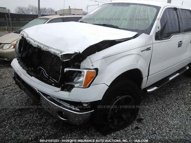 1FTFW1EF9DFC06206 - 2013 FORD F150 SUPERCREW WHITE photo 6