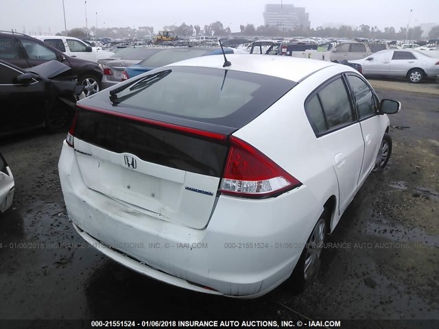 JHMZE2H51BS001300 - 2011 HONDA INSIGHT LX WHITE photo 4