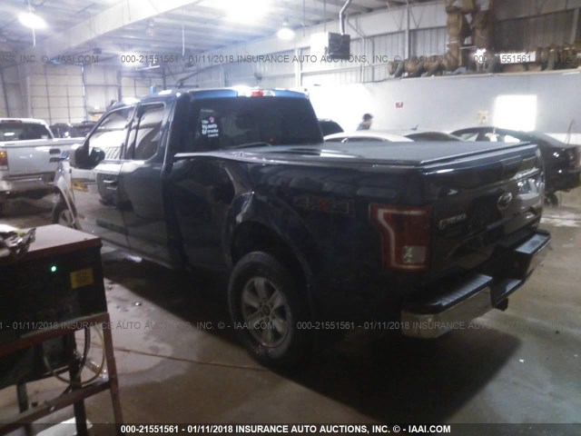 1FTEX1E8XGKF42646 - 2016 FORD F150 SUPER CAB BLUE photo 3