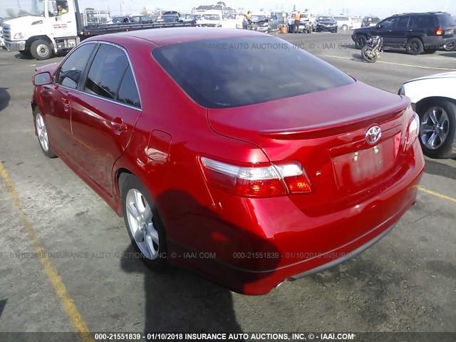 4T1BK46K87U047262 - 2007 TOYOTA CAMRY NEW GENERAT LE/XLE/SE RED photo 3