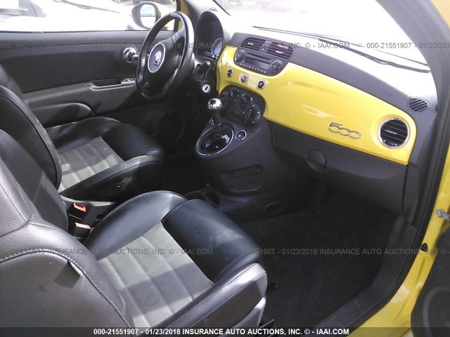 3C3CFFBR6DT618608 - 2013 FIAT 500 SPORT YELLOW photo 5