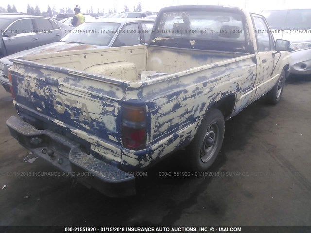 JT4RN50R6H0223594 - 1987 TOYOTA PICKUP 1/2 TON RN50 CREAM photo 4