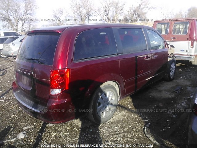 2C4RDGBG4HR568705 - 2017 DODGE GRAND CARAVAN SE RED photo 4