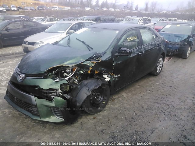 2T1BURHE3GC705926 - 2016 TOYOTA COROLLA L/LE/LE PLS/PRM/S/S PLS GREEN photo 2