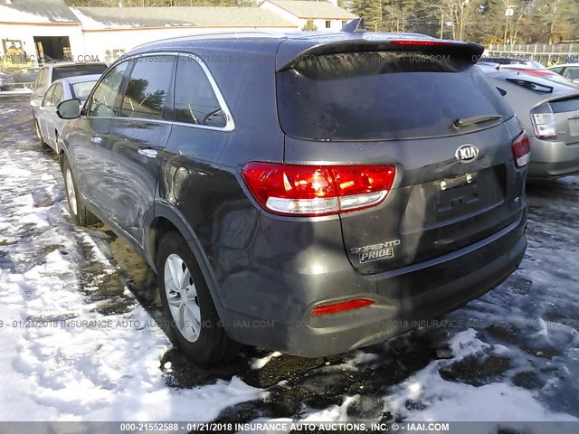 5XYPGDA30HG280907 - 2017 KIA SORENTO LX/L GRAY photo 3