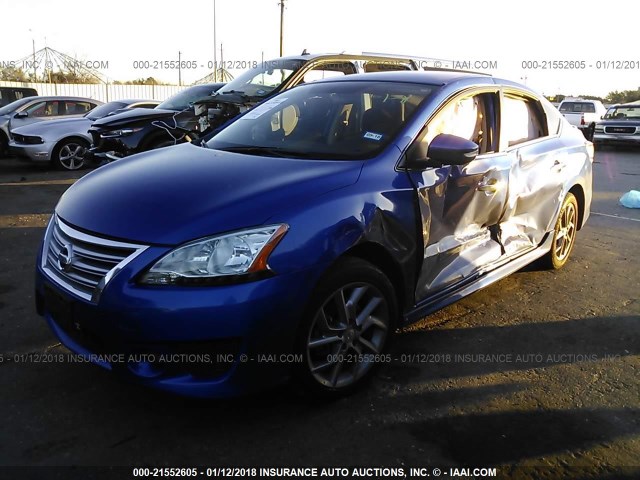 3N1AB7APXFY357447 - 2015 NISSAN SENTRA S/SV/SR/SL BLUE photo 2