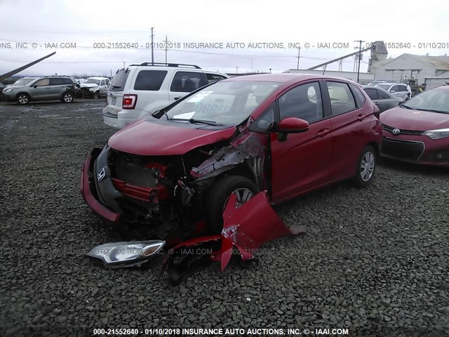 JHMGK5H56GX013583 - 2016 HONDA FIT LX RED photo 2